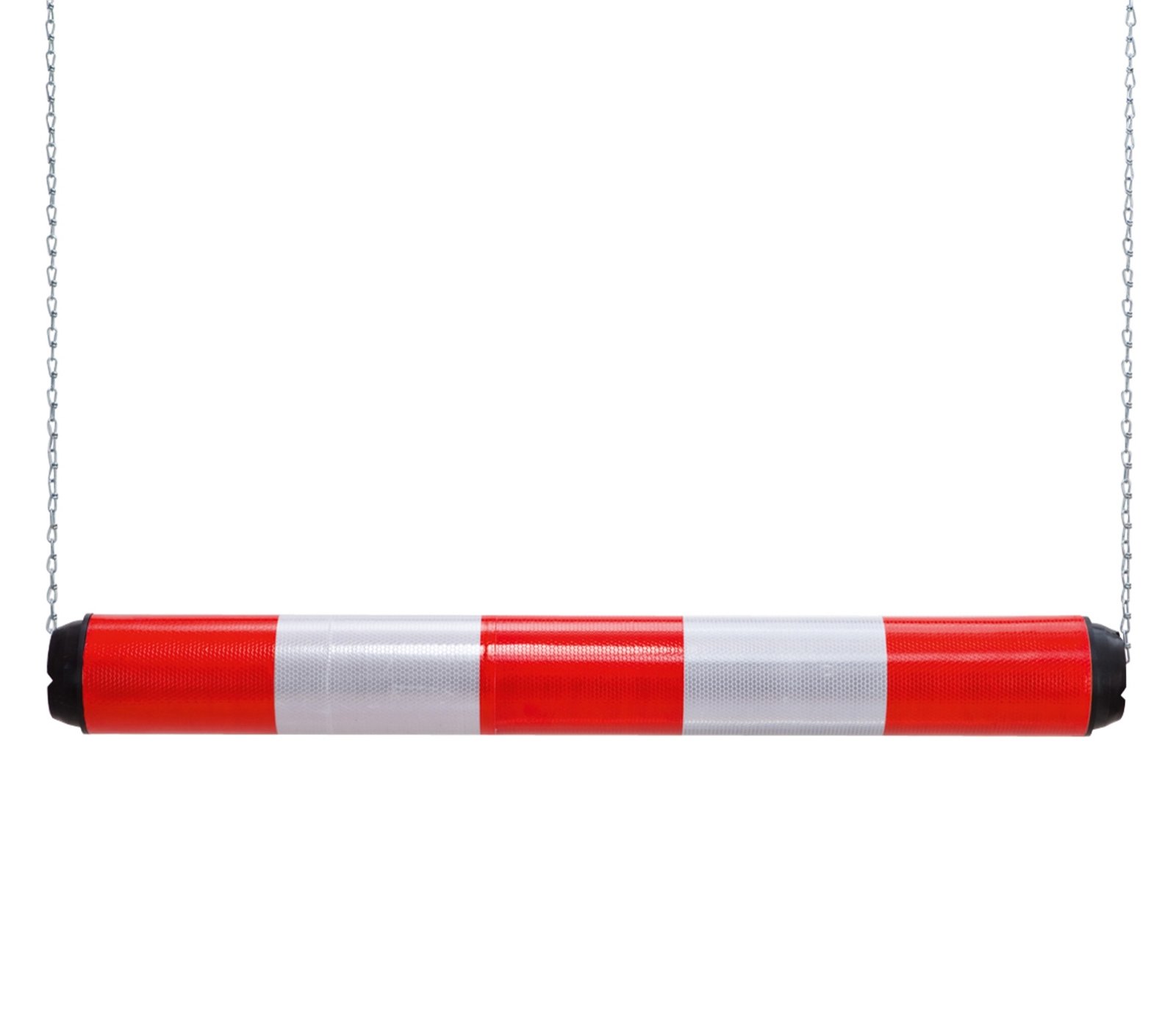 Balise de limitation de hauteur en plastique rouge et blanc avec chaîne