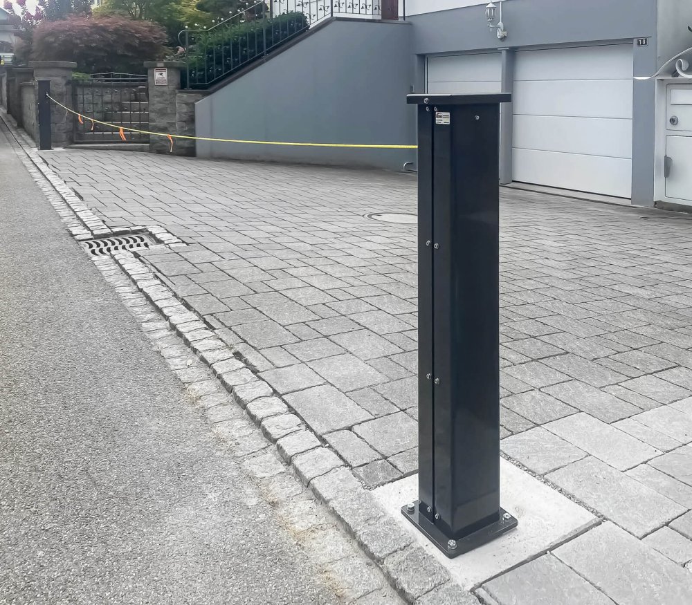 Seilabsenker aus Edelstahl für das Abgrenzen von Parkplätzen